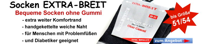 Diabetikersocken Herren EXTRA-BREIT ohne Gummi mit Komfortbund #