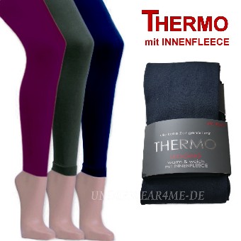 Thermo-Leggings Damen 2er Set Übergröße 50-54 warme Winter-Leggings für drunter 