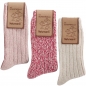Preview: Norwegersocken wollweiss-pink-rose
