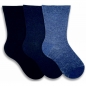 Mobile Preview: Socken mit weitem Komfortbund 3 Paar Diabetiker-Socken ohne Gummi in Grau, Blau, Schwarz