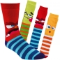 Preview: ABS-Socken Kinder mit Motiv lustige Monster aus Vollfrottee | 3 Paar Größe 19-22 23-26 27-30 31-34