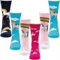 Mobile Preview: 6 Paar Socken Mädchen mit Motiv Einhorn Kinder Socken weiche Naht Größe 19-22 23-26 27-30 31-34