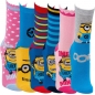 Preview: 6 Paar Mädchen-Socken Minions Kindersocken Größe 23-26 26-30 31-36