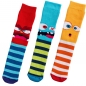 Preview: ABS-Socken Kinder mit Motiv lustige Monster aus Vollfrottee | 3 Paar Größe 19-22 23-26 27-30 31-34