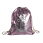 Preview: Damen Sportbeutel glänzend Violett-Lila Metallic-Look