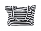 Preview: Strandtasche Weiß mit schwarzen Streifen