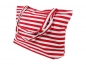 Preview: Strandtasche Weiß mit roten Streifen
