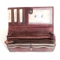 Preview: Leder-Geldbörse Damen aus Waschleder Braun im Vintage-Style mit vielen Kartenfächern