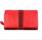 Mobile Preview: Damen Geldtasche Leder Rot-Bordeaux viele Fächer Münzfach und großes Reißverschlussfach