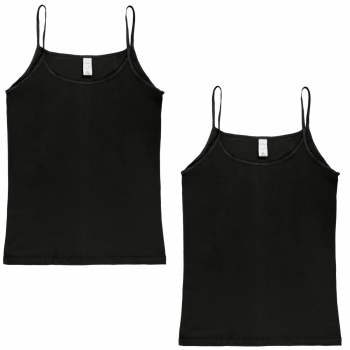 Damen Spaghetti-Hemd Schwarz