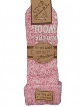 Damen ABS Thermo-Wollsocken pinkmelange