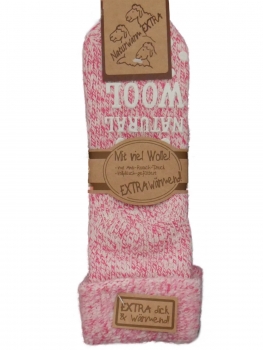 Damen ABS Thermo-Wollsocken mit Umschlag kuschelig & wärmend in modischen Melange-Farben