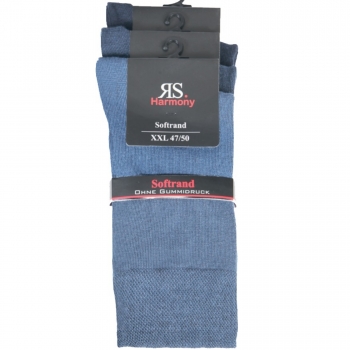 3 Paar Socken Übergröße 47-50 Jeans-Farben Herrensocken XXL