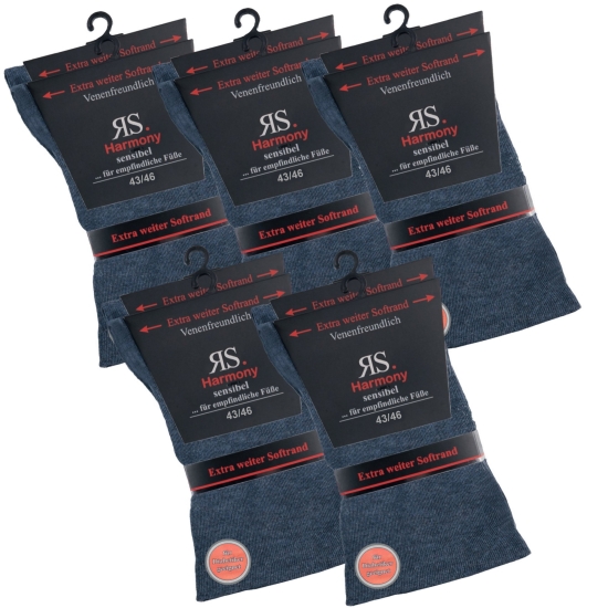 RS Harmony Socken Jeanstöne 10er-Pack Herren Gr. 43-46