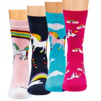 ABS-Socken Kinder mit Motiv Einhorn aus Vollfrottee | 3 Paar Größe 19-22 23-26 27-30 31-34