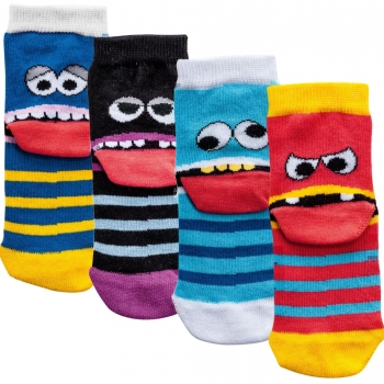 6 Paar Socken für Jungen & Mädchen mit Motiv Freche Bande Kinder Socken Größe 23-26 27-30 31-34 35-38