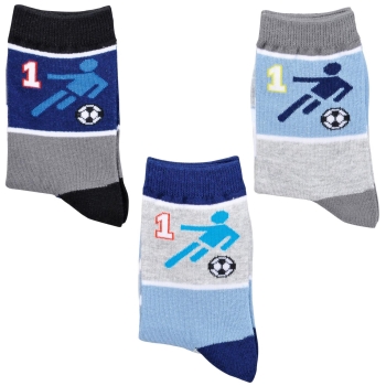 3 Paar Kinder-Socken Jungen 31-34 Fußball No.1 Motiv Coole Socken
