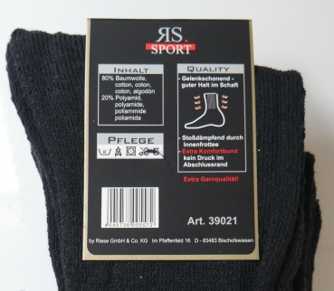 4 Paar Tennissocken 50-52 Schwarz Herren-Socken Übergröße | Socken mit Komfortbund