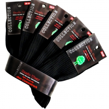 100% Baumwollsocken Schwarz Gr. 35-38