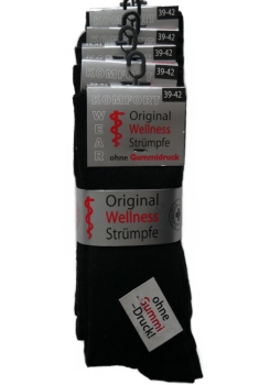 Herrensocken ohne Gummi Schwarz 39-42