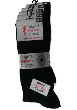 Herrensocken ohne Gummi Schwarz 43-46
