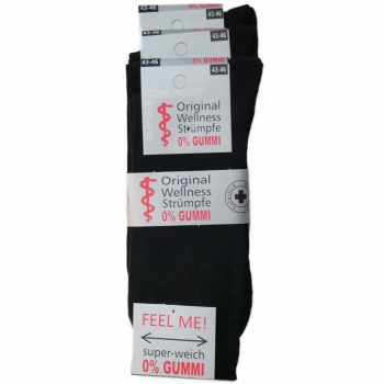 3 Paar Diabetiker Socken Herren Gesundheits-Strümpfe ohne Gummi in Schwarz, Grau, Anthrazit, Jeans, Marine