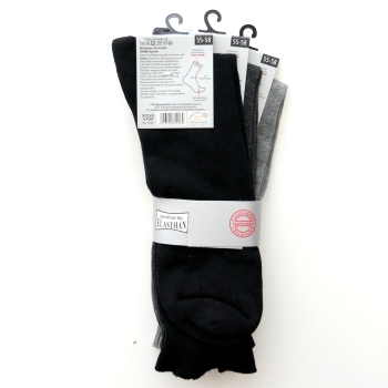 Socken Gr. 55-58 ohne Gummi in Grau, Anthrazit, Schwarz 3 Paar Herren-Socken XXL