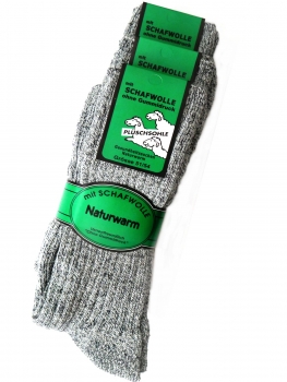 3-6-9 Paar Wellness-Plüschsohle-Socken Gr. 51-54 mit Schafwolle | Herren-Socken ohne Gummidruck