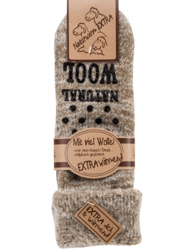 ABS Thermo-Wollsocken beigemelange
