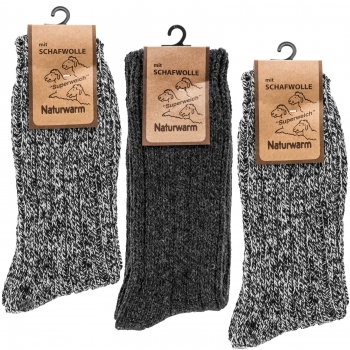 Piarini Norwegersocken Für Herren - 3 Paar Warme Wintersocken Ohne Gummibund, Venenfreundlich Und Super Kuschelig