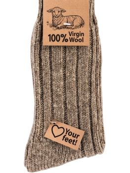 2 Paar Wollsocken Damen 35-38 Braun 100% Virgin Wool Socken Warm & Weich