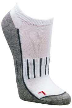 Sneaker-Socken Gr. 47-50 Herren Sportsocken Weiß-Grau XXL mit hochgezogener Ferse