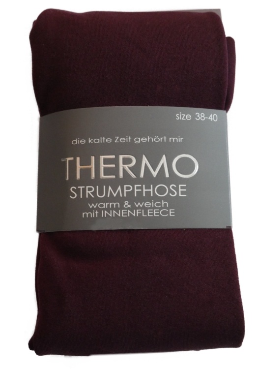 Thermostrumpfhose Damen Bordeaux Größe 38-42