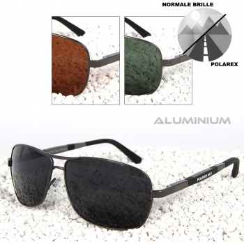 Polarisierte Sonnenbrille Herren Pilotenbrille UV 400 Schutz | Gestell aus Aluminium