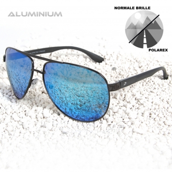 Polarisierte Sonnenbrille Herren Pilotenbrille verspiegelt mit UV 400 Schutz | Gestell aus Aluminium