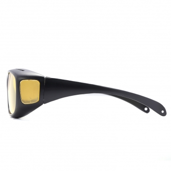 Polarisierende Überzieh-Nachtsichtbrille für Brillenträger | Breite Bügel inkl. seitlicher Gläser