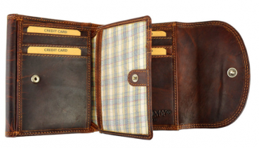 Hochwertiges Herren Leder-Portemonnaie in Braun mit RFID | Geldbörse mit Münzfach