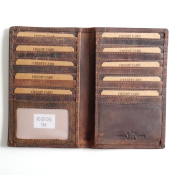 Herren Leder-Brieftasche Braun mit RFID viele Kartenfächer Doppelnaht hervorragende Verarbeitung