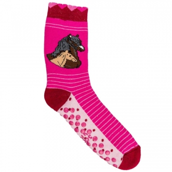 Preview: Kinder Socken ABS Motiv Pferde aus Vollfrottee 3 Paar