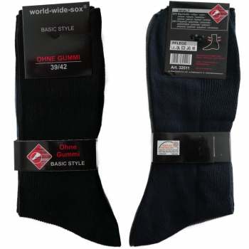 5 Paar Business-Socken venenfreundlich ohne Gummi in Schwarz, Blau, Anthrazit, Marine, Navy