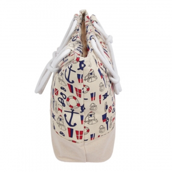 Preview: Strandtasche maritim mit Reißverschluss XXL Shopper