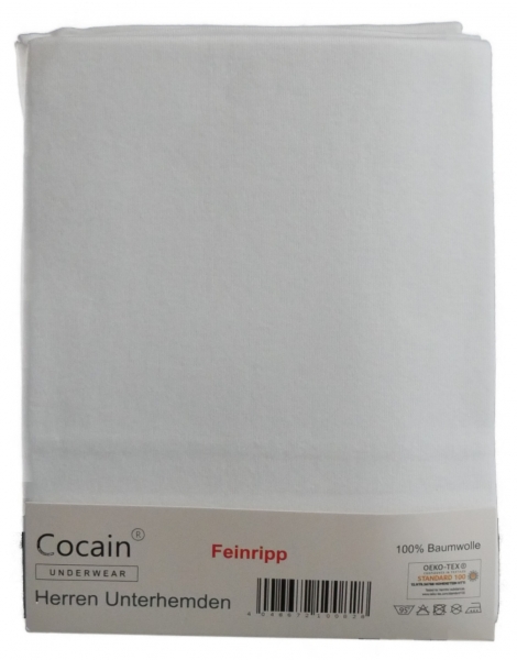 4 Stück Herren Unterhemd Feinripp Weiß 100% Baumwolle |  Gr. 6/L-11/5XL Waschbar bis 95 Grad