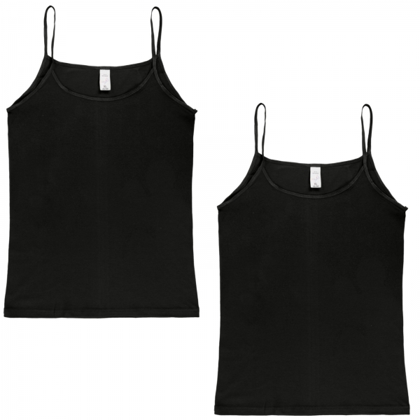 Damen Spaghetti-Hemd Schwarz