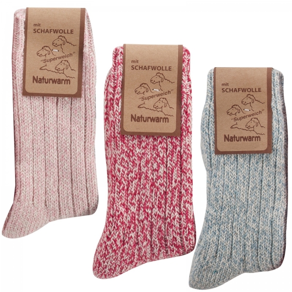 Norwegersocken pink-rose-hellblau