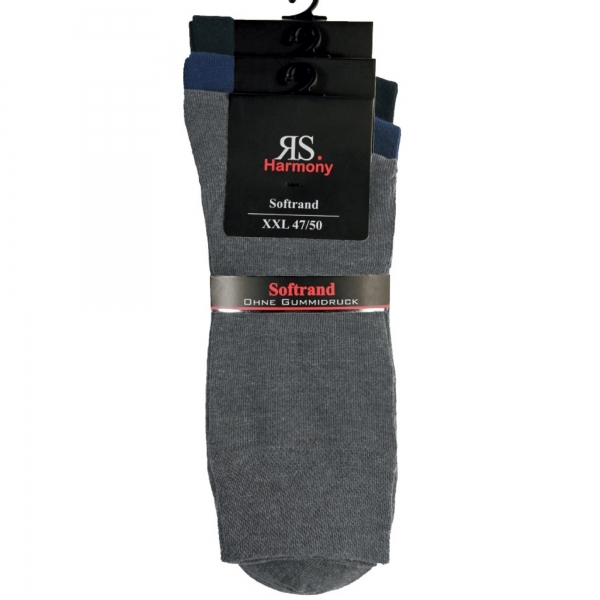 3 Paar Socken Übergröße 47-50 Schwarz, Marine, Anthrazit
