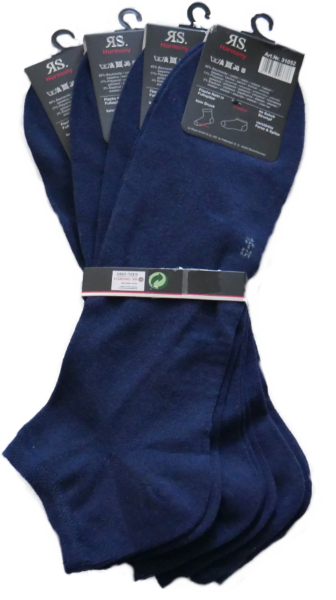 4 Paar Sneaker-Socken 52-54 Herrensocken Marine Übergröße XXL | Verstärkte Verse & Spitze