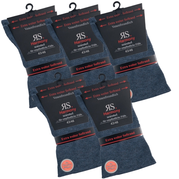 RS Harmony Socken Jeanstöne 10er-Pack Herren Gr. 43-46