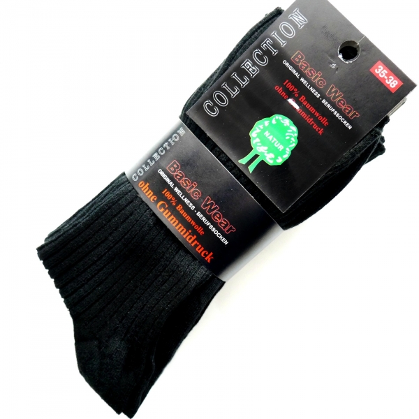 5 Paar Socken 100% Baumwolle ohne Gummi für Damen & Herren | Handgekettelte weiche Naht
