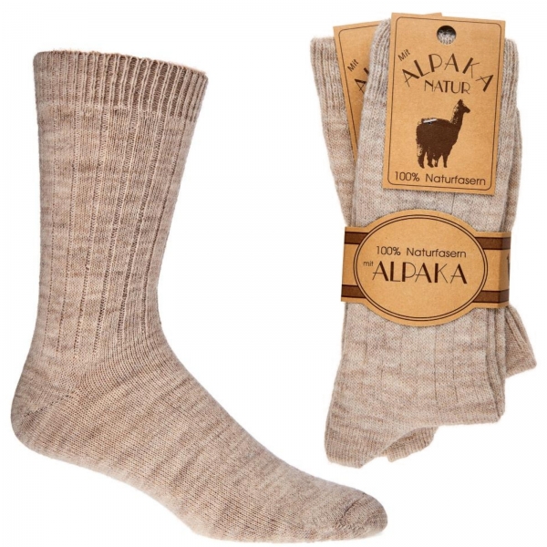 100% Wollsocken beige