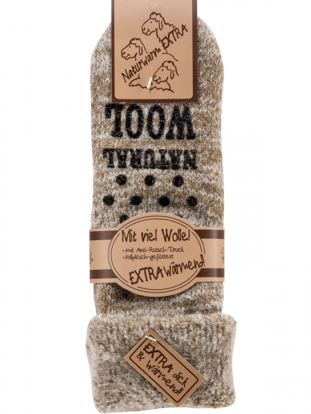 ABS Thermo-Wollsocken beigemelange